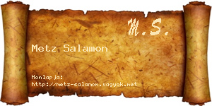 Metz Salamon névjegykártya